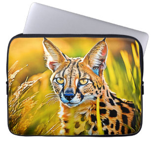 African Savannah Serval Wildcat Look Design Laptop Sleeve