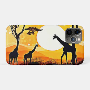 African Savannah Sunset Giraffe Scene Case-Mate iPhone Case