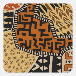 African Shaman Earth Spirits Square Sticker