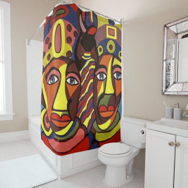 African Shower Curtain (In Situ)