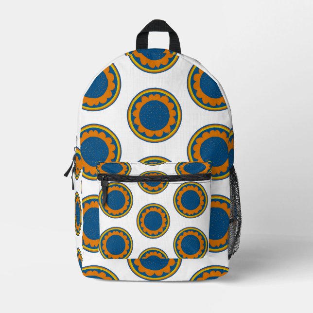 African Shweshwe  Printed Backpack (Front)
