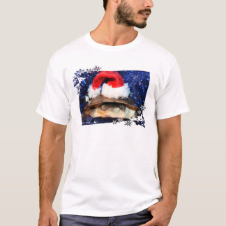African sideneck turtle wearing santa hat T-Shirt