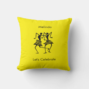 African silhouette Dancers Celebration Cushion