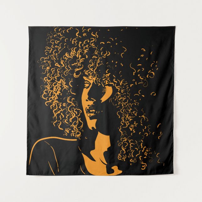 African Silhouette: Vintage Contrast. Tapestry (Front)