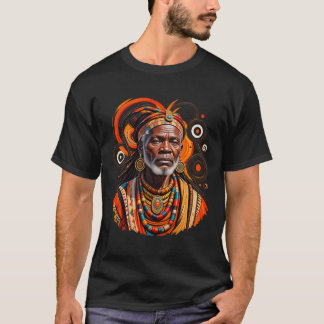 African Spiritual Elder Portrait Art | Ancestral T-Shirt