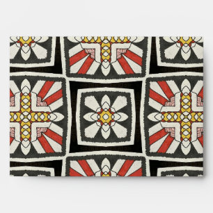 African Squares Black Red Yellow Envelope