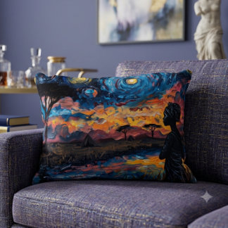 African Starry Night Accent Pillow 16x12