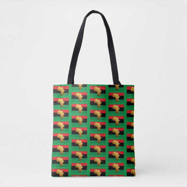 "African State of Mind" Green Tote Bag (Front)
