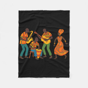 African Street Musicians Picture Celebrates Africa Fleece Blanket