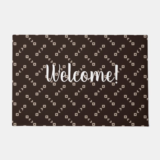 African Style Adinkra Pattern Personalised Doormat (Front)