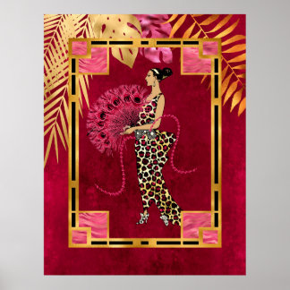 African Style Art Deco Poster
