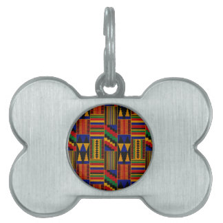African Style Kente Cloth Pattern Pet ID Tag