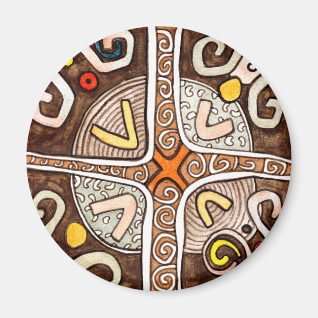 African Style Motif Magnet (Front)