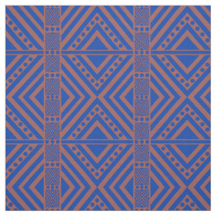 African Style Seamless Pattern. Blue Colour Fabric