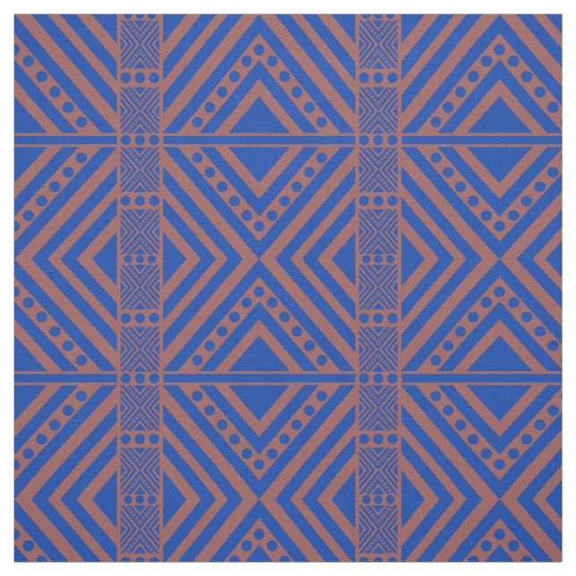 African Style Seamless Pattern. Blue Colour Fabric (Swatch)