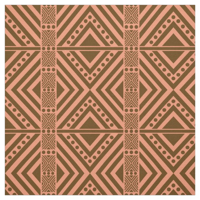 African Style Seamless Pattern. Brown Colour Fabric (Swatch)