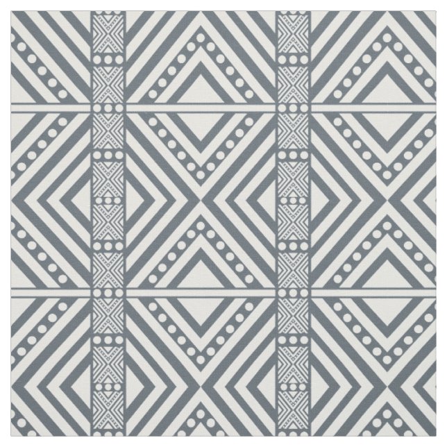 African Style Seamless Pattern. White Colour Fabric (Swatch)