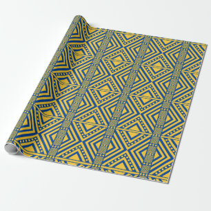 African Style Seamless Pattern. Yellow Colour Wrapping Paper