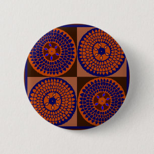 African Sunflower Basket 6 Cm Round Badge
