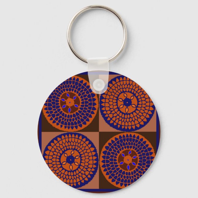 African Sunflower Basket Key Ring (Front)