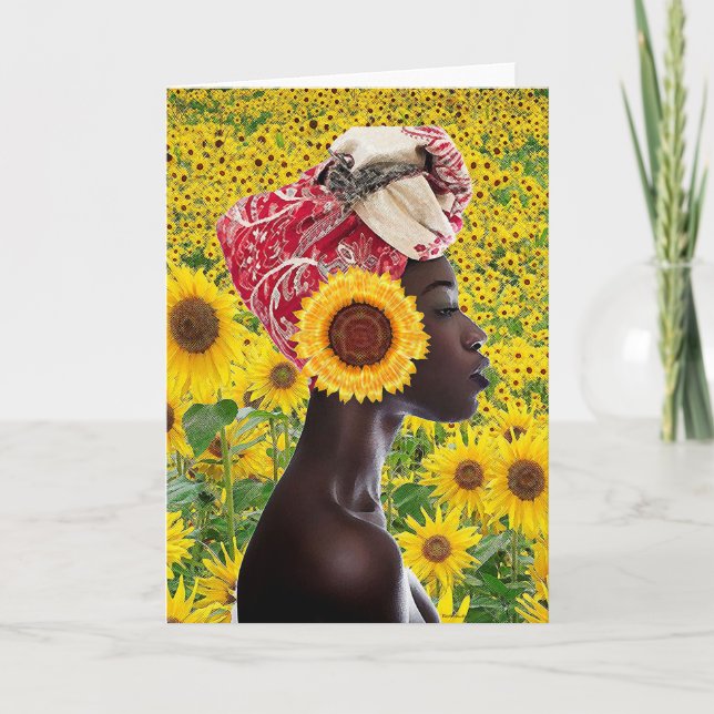 African Sunflower Card (Front)