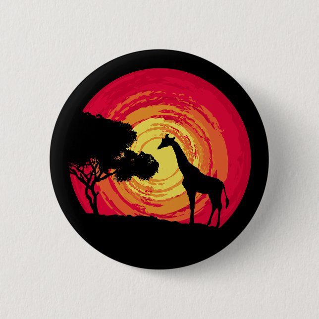 African sunset 6 cm round badge (Front)