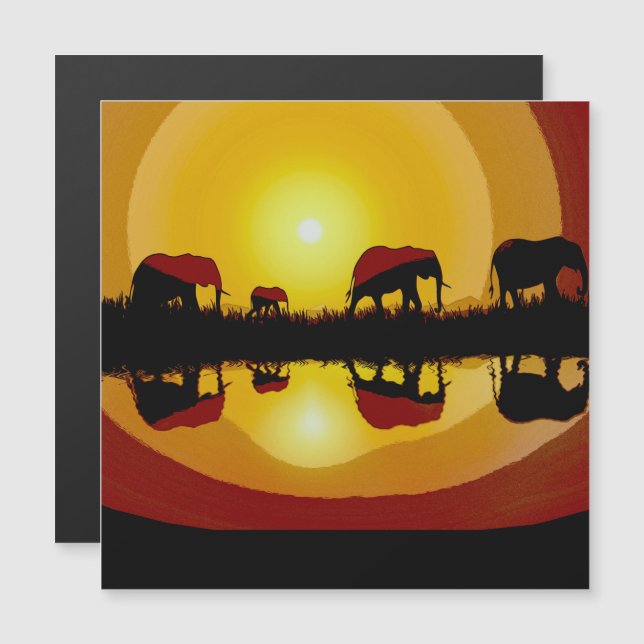 African Sunset Elephants   (Front/Back)