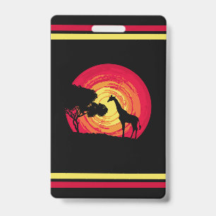 African sunset ID badge