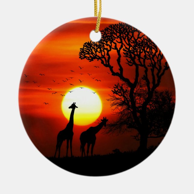 African Sunset Ornament (Front)
