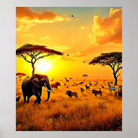 African Sunset Safari Majesty Design
