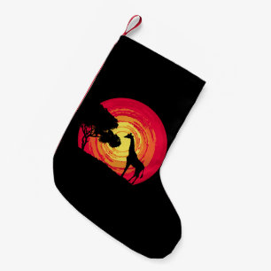 African sunset small christmas stocking
