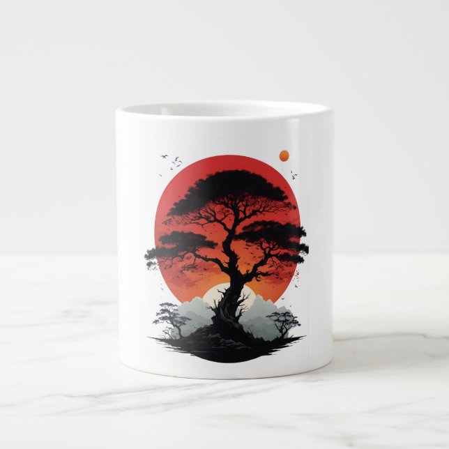 African Sunset Tree Large Coffee Mug (Front)