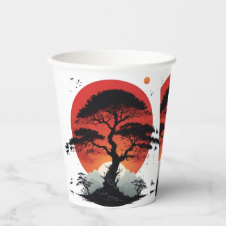 African Sunset Tree Paper Cups