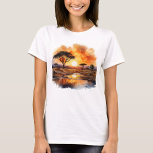 African Sunset with Acacia Trees T-Shirt