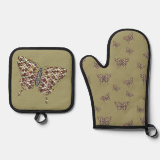 African Swallowtail Oven Mitt & Pot Holder Set
