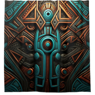 African Symmetry: Echoes of Ancestors Shower Curtain
