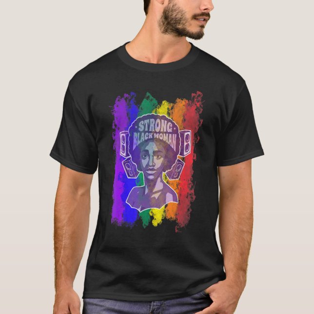African Techno Frenchcore Hardcore Goa Queen Tranc T-Shirt (Front)