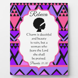 African Theme Proverbs 31 Woman Plaque