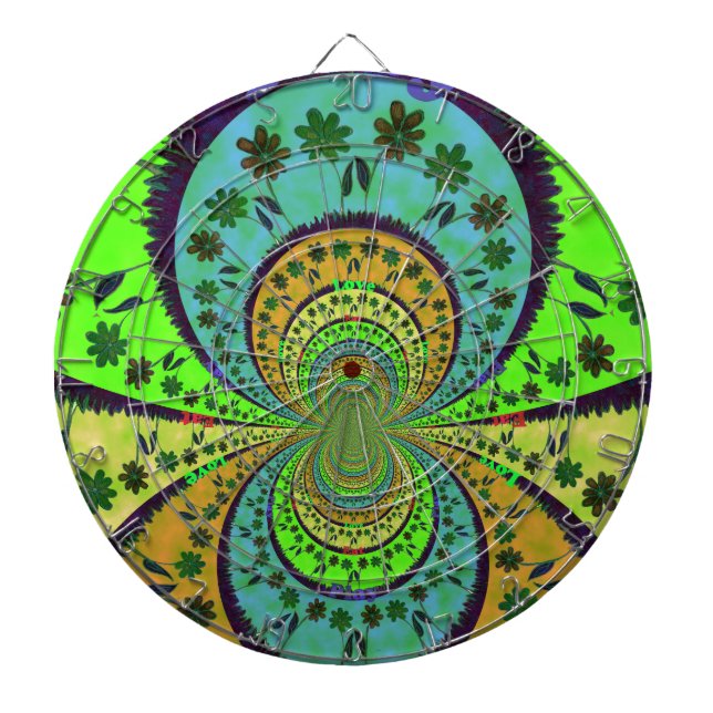 African Traditional Colours Kaleidoscope Floral Ar Dartboard (Front)