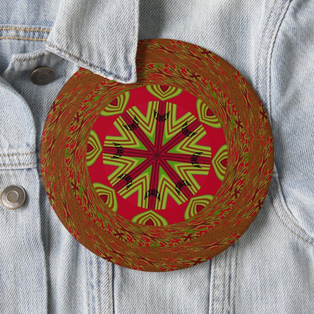 African Traditional Design 6 Cm Round Badge (In Situ)