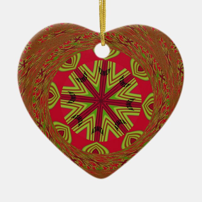 African Traditional Design Ceramic Tree Decoration (Front)