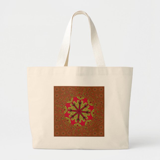 African Traditional Design Large Tote Bag (Front)