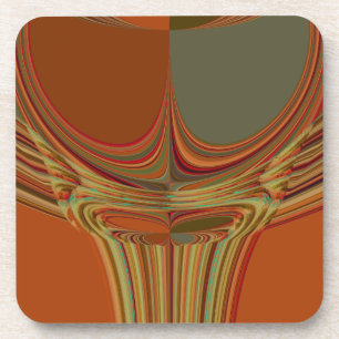 African Traditional Earth Contemporary Art Print Coaster