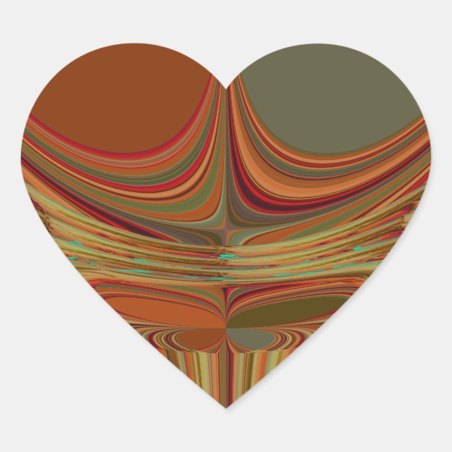 African Traditional Earth Contemporary Art Print   Heart Sticker (Front)