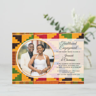 African TRADITIONAL ENGAGEMENT Ghana Kente  Invitation