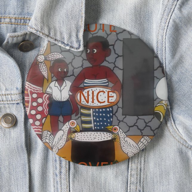 African Traditional Homestead Lifestyle 6 Cm Round Badge (In Situ)