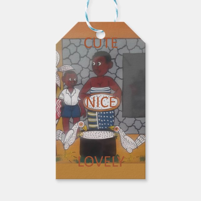 African Traditional Homestead Lifestyle Gift Tags (Front)