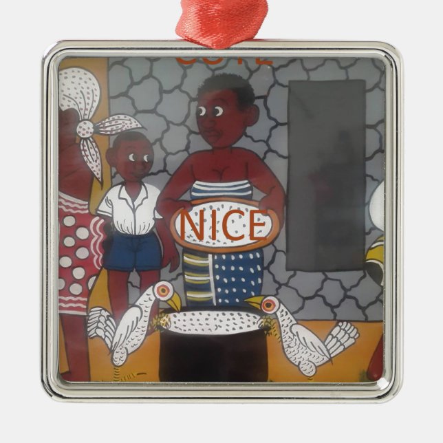 African Traditional Homestead Lifestyle Metal Tree Decoration (Front)