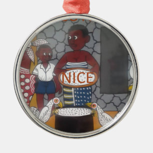 African Traditional Homestead Lifestyle Metal Tree Decoration