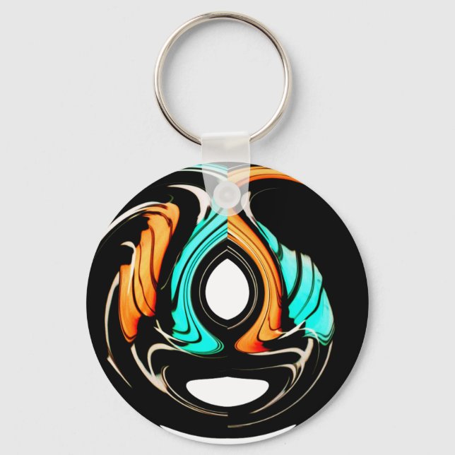 African Traditional Pattern Art Print Key Ring (Front)